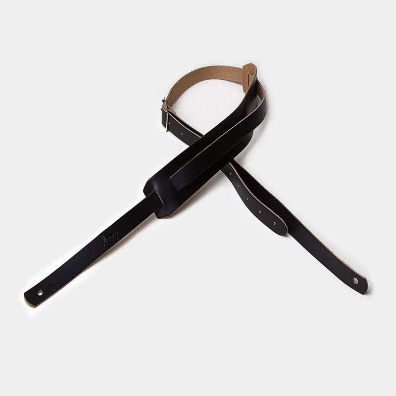 Leather Slim Guitar Strap – Black by Loog