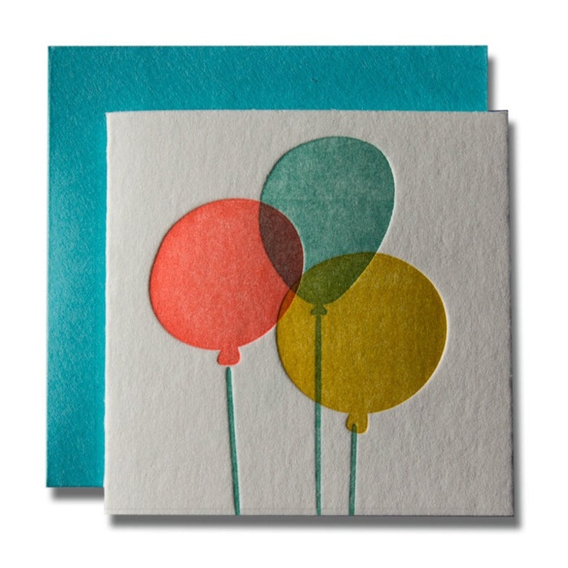 Tiny Balloons Card by Ladyfingers Letterpress
