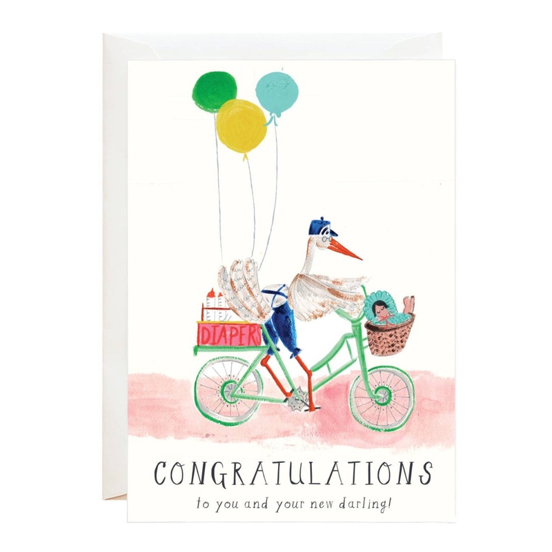 A Very Chic Stork Card by Mr. Boddington’s Studio