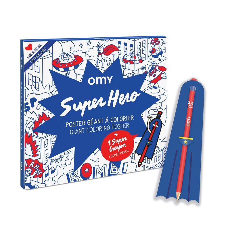 Giant Coloring Poster – Super Hero by OMY
