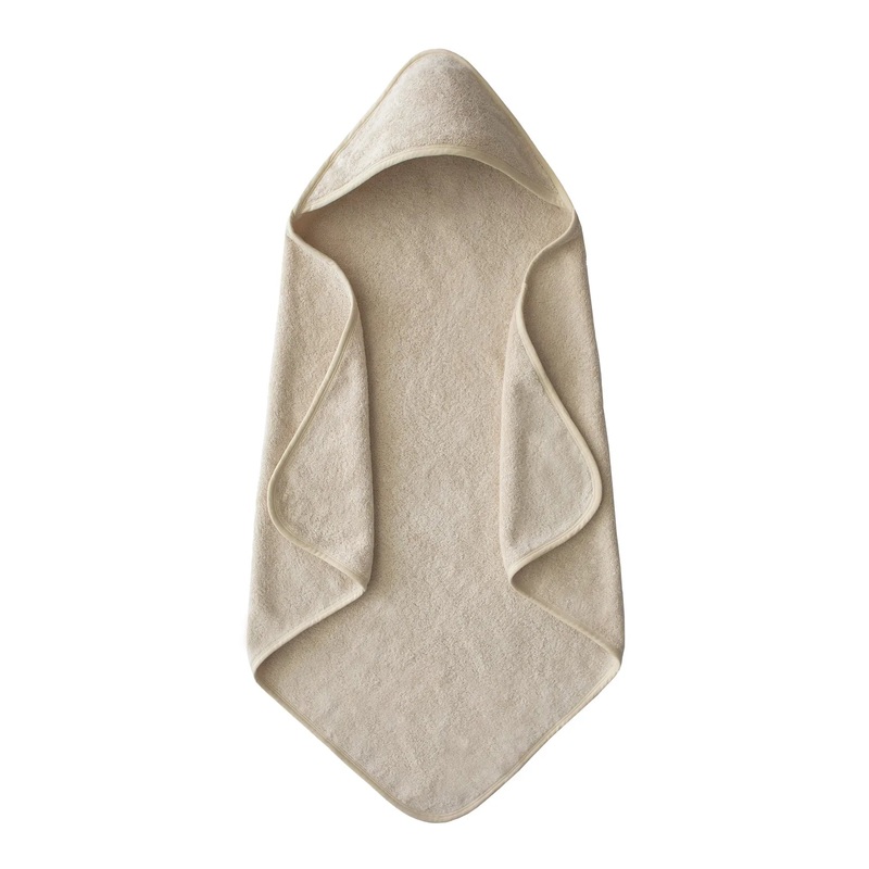 Organic Cotton Baby Hooded Towel – Fog by Mushie & Co