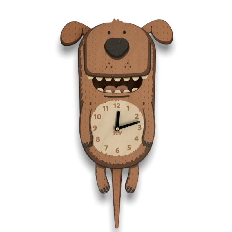 Pee Wee the Dog Double Pendulum Clock by Birch Robot