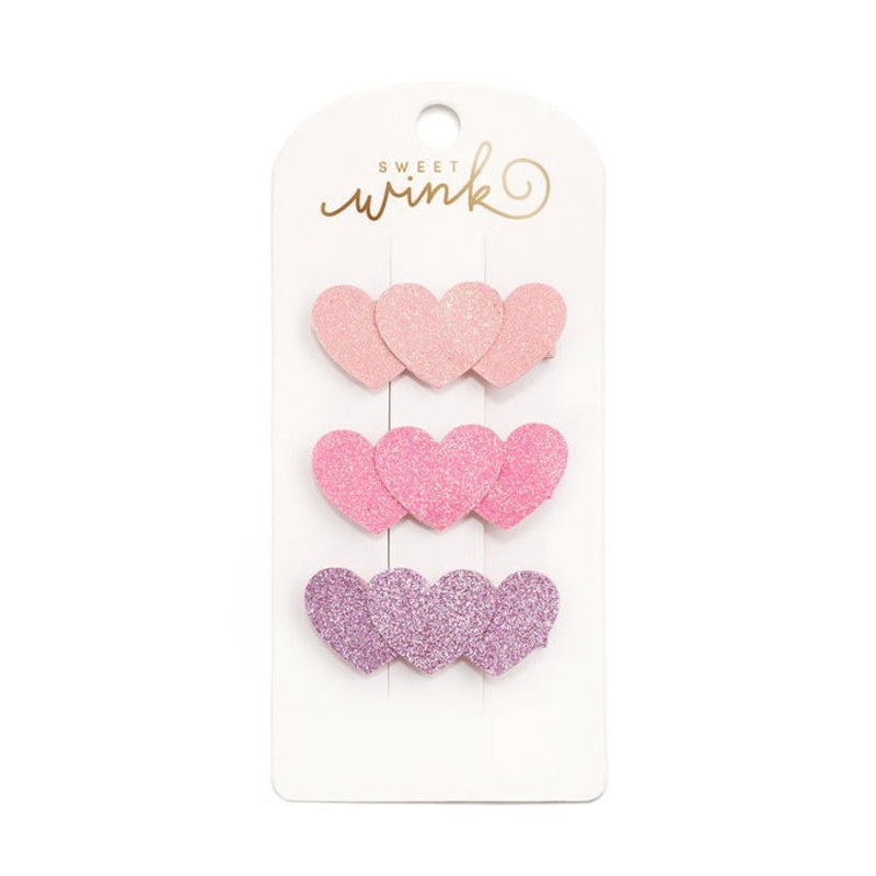 Triple Heart Hair Clips – Set of 3 by Sweet Wink