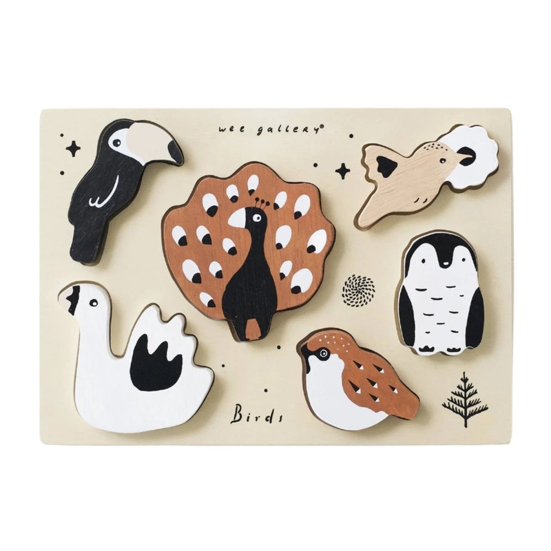 Wooden Tray Puzzle – Birds by Wee Gallery