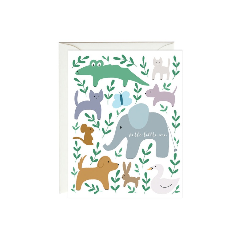 Baby Animals Baby Card by Paula & Waffle