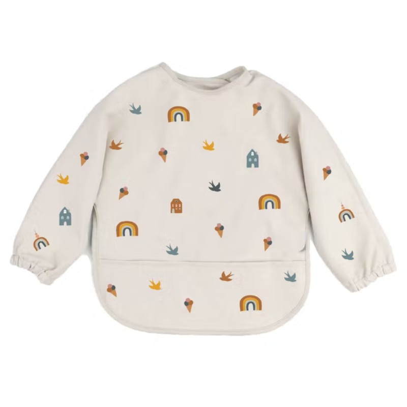 Long Sleeve Bib – Rainbows by Cotton Cloud