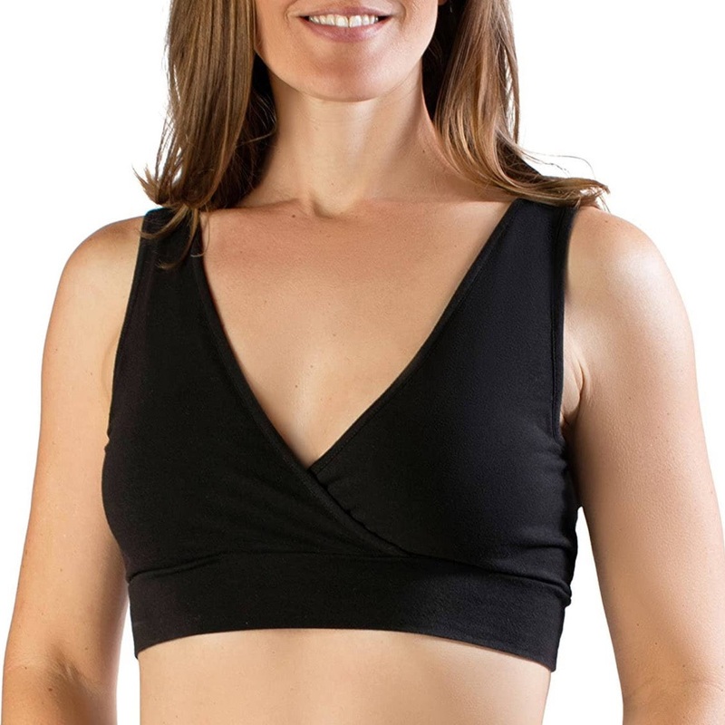 Organic Cotton Nursing and Sleep Bra – Black by Kindred Bravely
