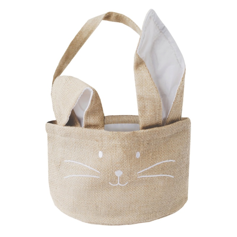 Jute Fabric Rabbit Easter Basket by Eulenschnitt