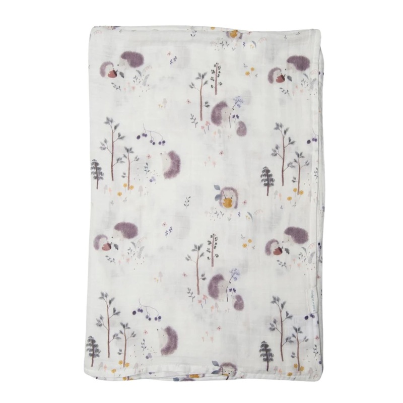 Luxe Muslin Swaddle – Hedgehogs by Loulou Lollipop