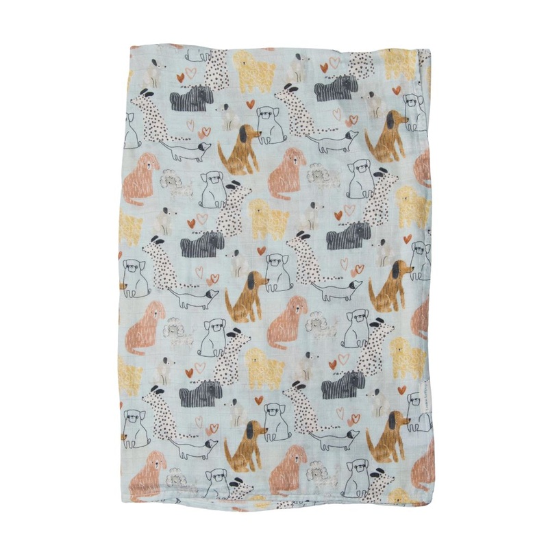 Luxe Muslin Swaddle – Honey Puppies by Loulou Lollipop
