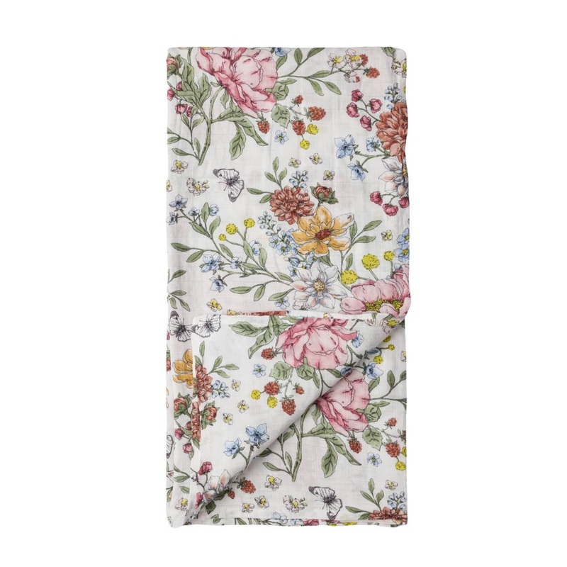 Luxe Muslin Swaddle – Secret Garden by Loulou Lollipop