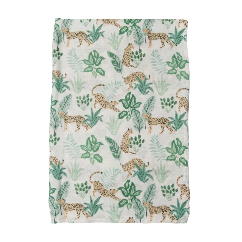 Luxe Muslin Swaddle – Tropical Jungle by Loulou Lollipop