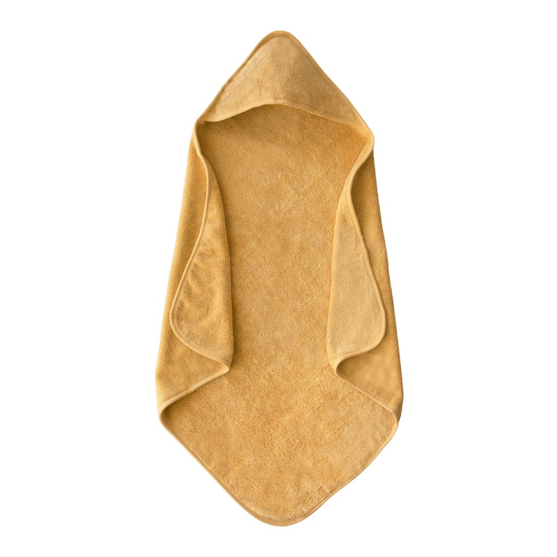 Organic Cotton Baby Hooded Towel – Fall Yellow by Mushie & Co