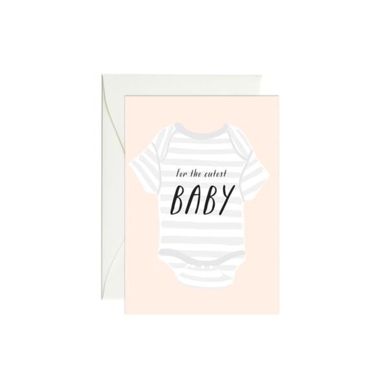 Baby Onesie Enclosure Card by Paula & Waffle
