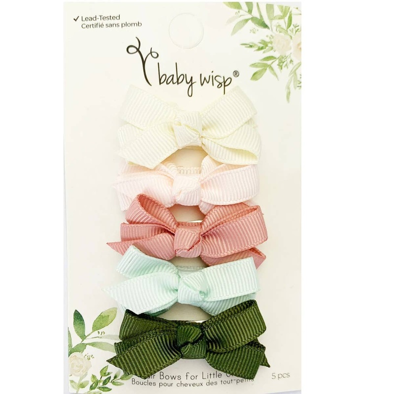 Chelsea Grosgrain Bows on Snap Clips Set of 5 – Bouquet by Baby Wisp