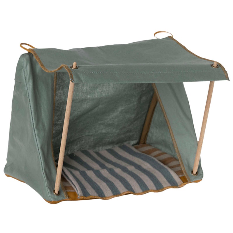 Happy Camper Tent, Mouse – Striped Blanket by Maileg