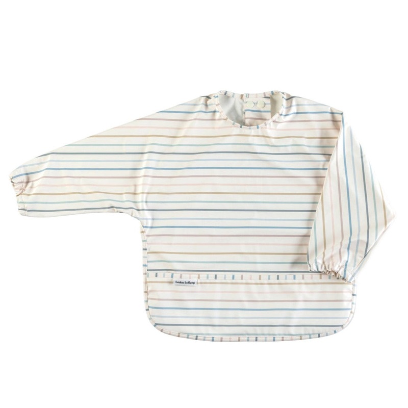 Long Sleeve Waterproof Bib – Pastel Stripes by Loulou Lollipop