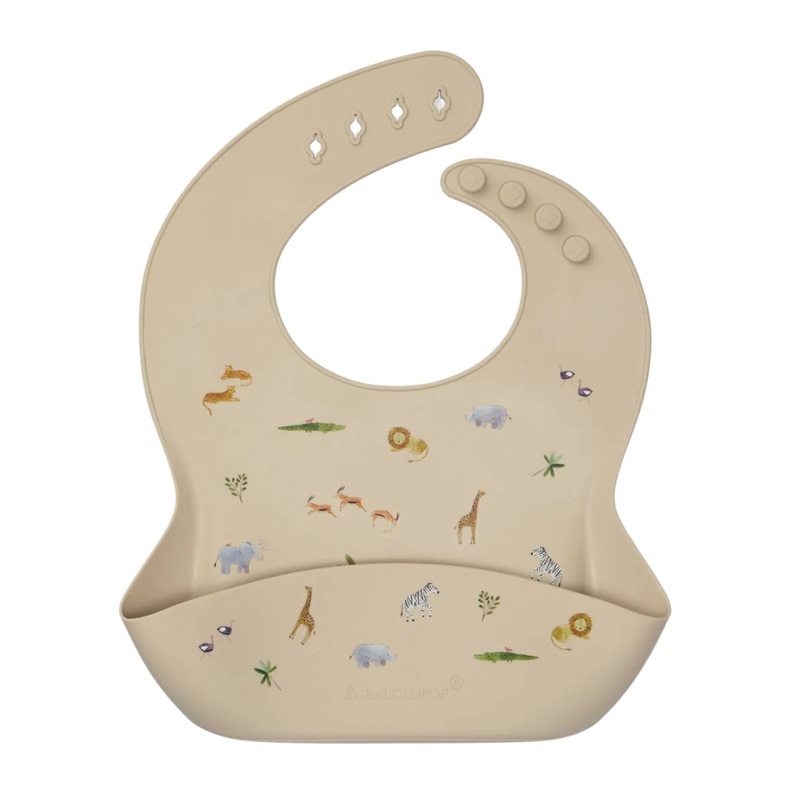 Silicone Bib – Safari by Loulou Lollipop