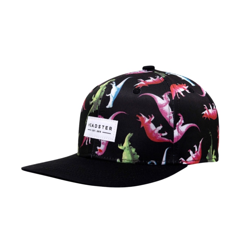 Dino Snapback Hat – Black by Headster Kids