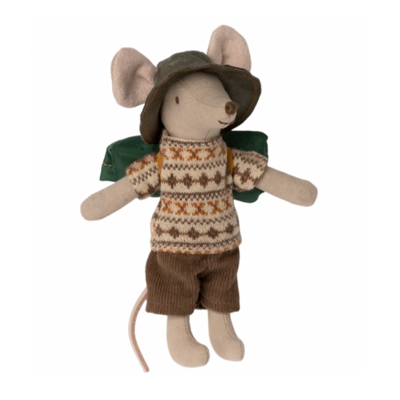 Hiker Mouse, Big Brother – Cream Pattern Sweater/Shorts by Maileg