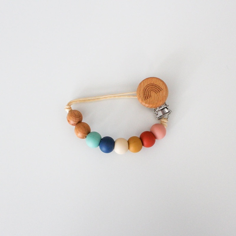 Pacifier Clip – Rainbow by Chelsea and Marbles