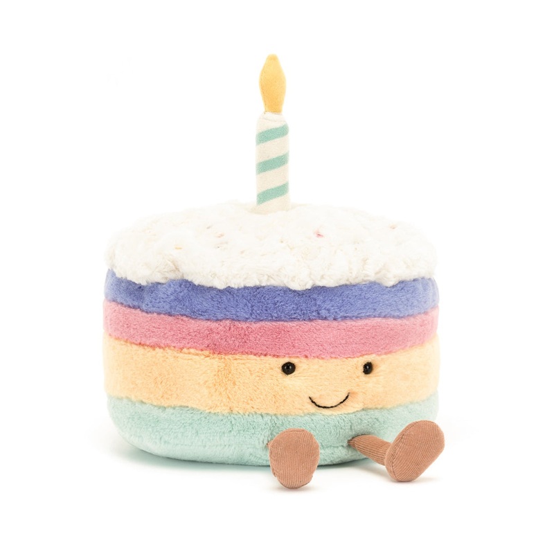 Amuseables Rainbow Birthday Cake – Large 8×13 Inch by Jellycat