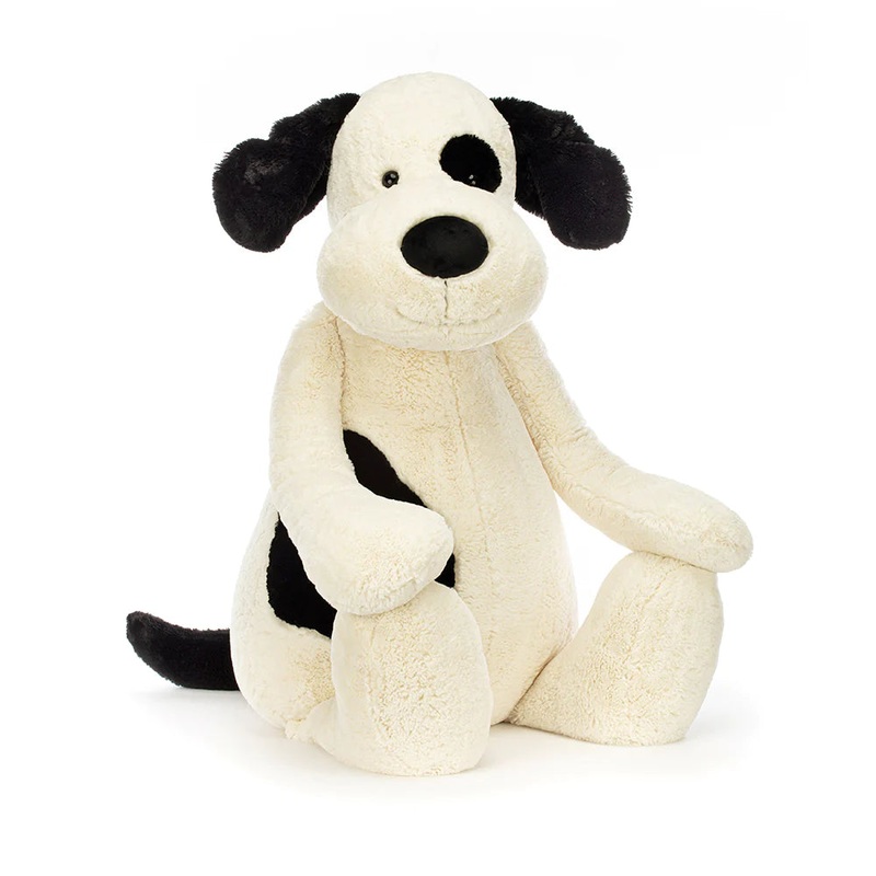 Bashful Black & Cream Puppy – Giant 43 Inch by Jellycat