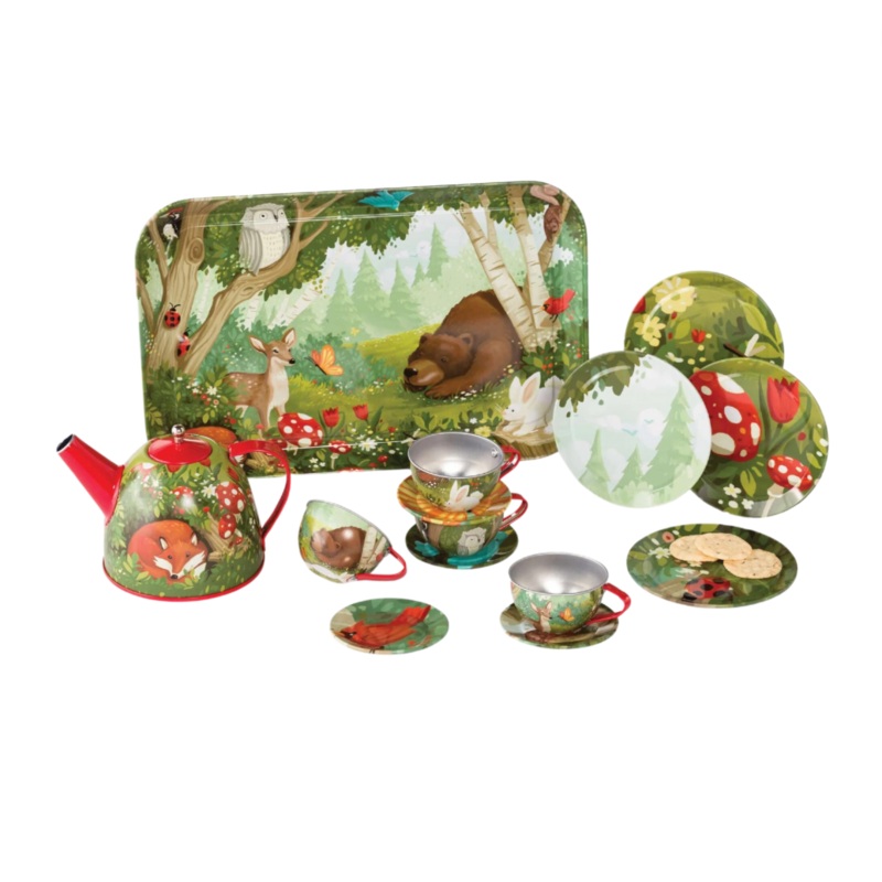 15 Piece Tin Tea Set – Woodland by HearthSong