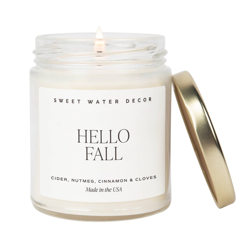 9oz Soy Candle – Hello Fall by Sweet Water Decor