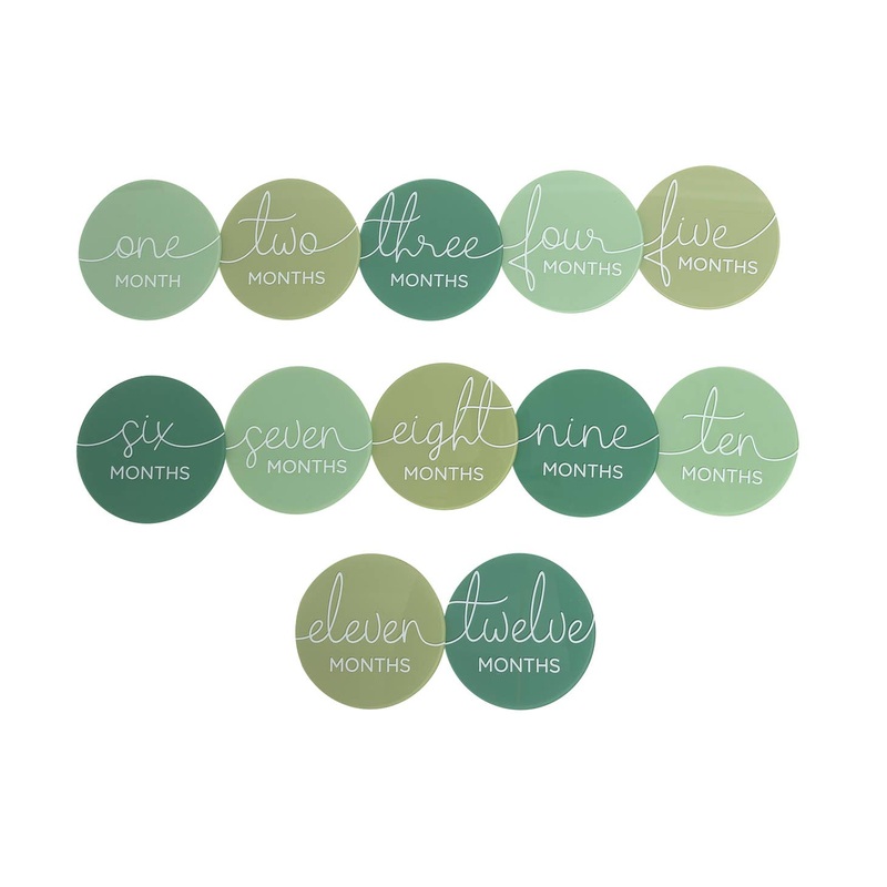 Acrylic Monthly Milestone Prop Photo Cards – Sage by Pearhead