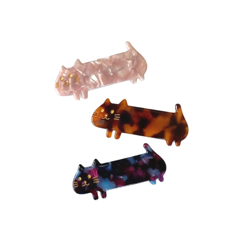 Mas Gatos Barrette Set of 3 – Pink/Purple by Milk Teeth