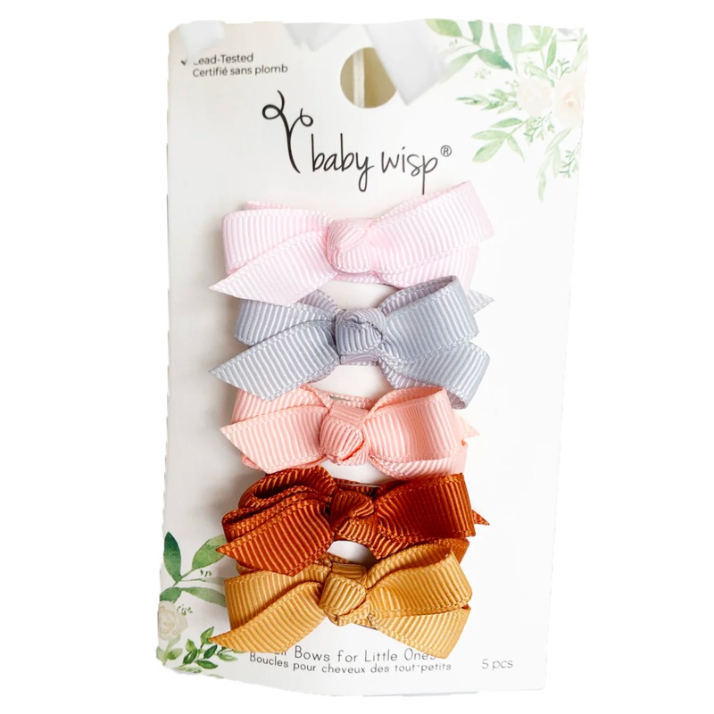Chelsea Grosgrain Bows on Snap Clips Set of 5 – Bow Addict by Baby Wisp