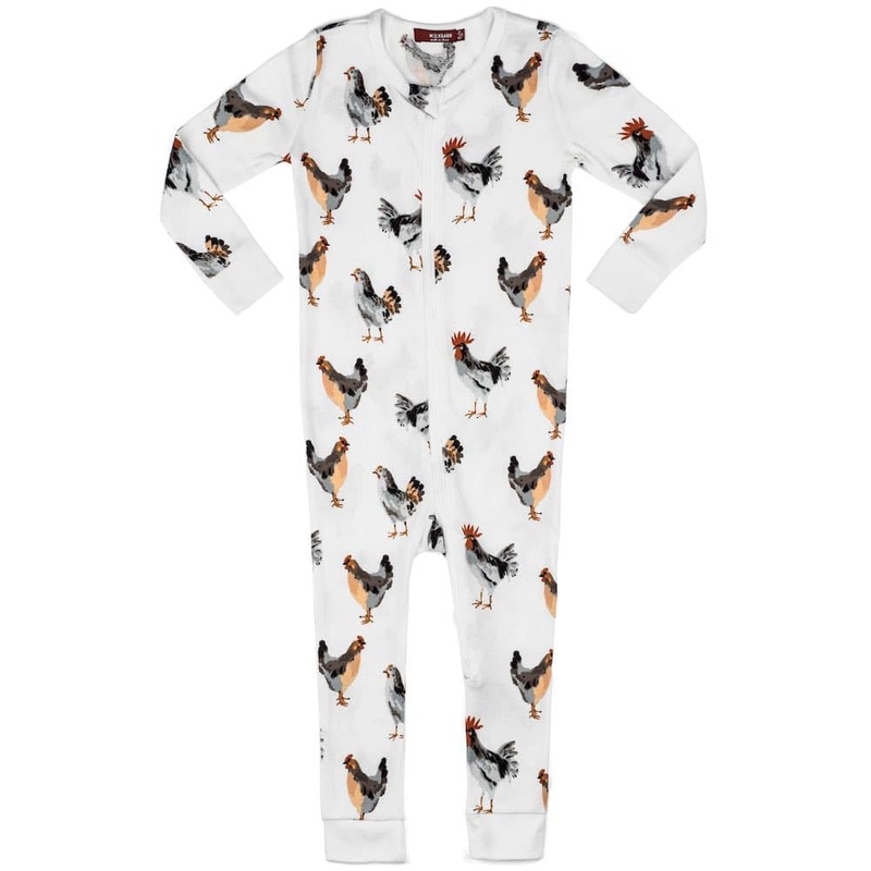 Organic Cotton Zipper Pajama – Chicken by Milkbarn