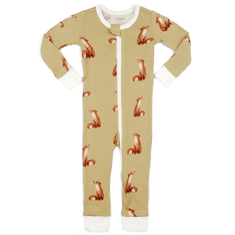 Organic Cotton Zipper Pajama – Gold Fox by Milkbarn