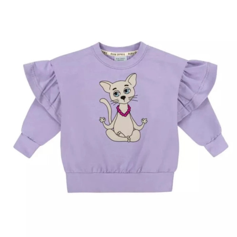 Yogicat Frill Sweatshirt – Violet by Dear Sophie FINAL SALE