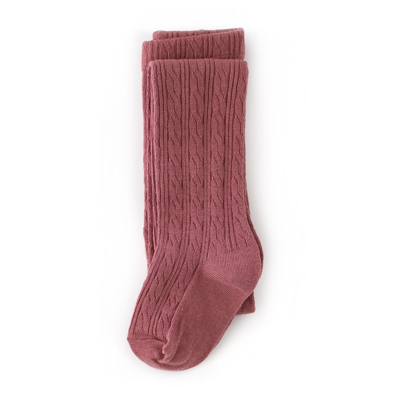 Cable Knit Tights – Mauve Rose by Little Stocking Co.