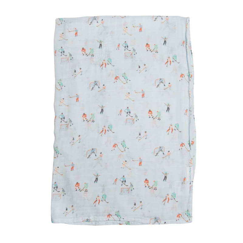 Luxe Muslin Swaddle – Ice Hockey by Loulou Lollipop