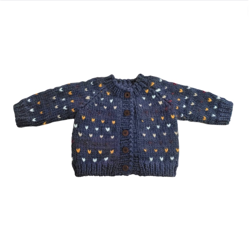 Sawyer Hand Knit Cardigan Sweater – Navy by The Blueberry Hill