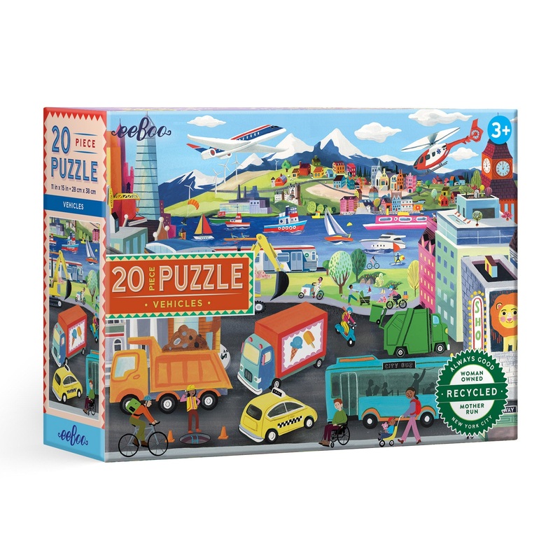 20 Piece Puzzle – Vehicles by Eeboo