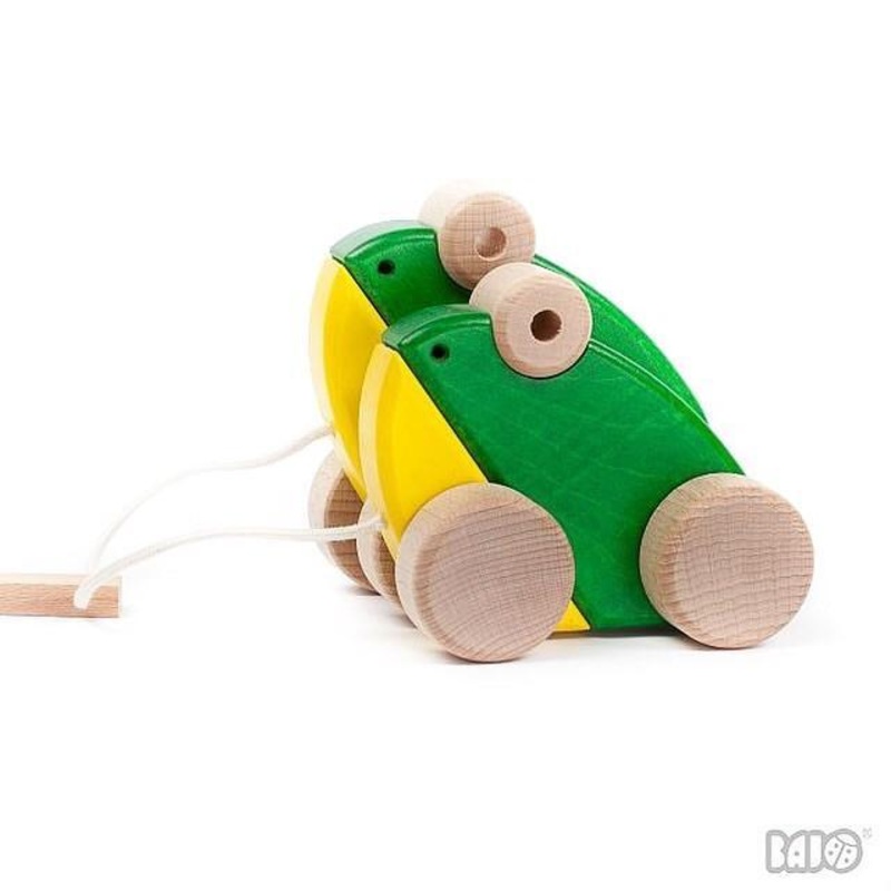BAJO Double Frogs Wooden Toy by Little Poland Gallery