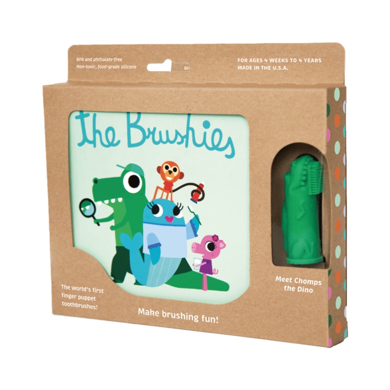 Chomps the Dino Brushie + Book