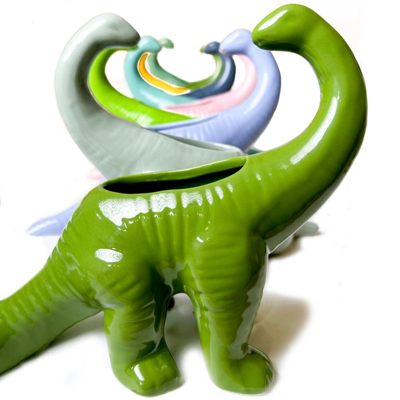 Dinosaur Ceramic Indoor Plant Pot For Succulents – Brontosaurus by Chive