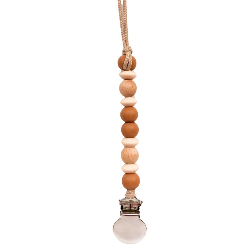 Finn Pacifier Clip – Almond by Pretty Please Teethers