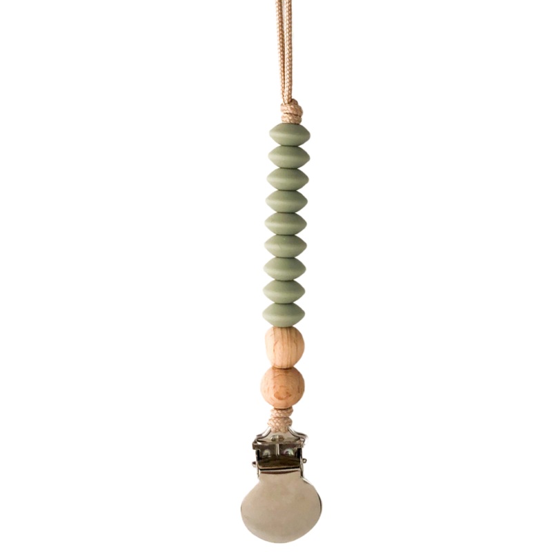 River Pacifier Clip – Eucalyptus by Pretty Please Teethers