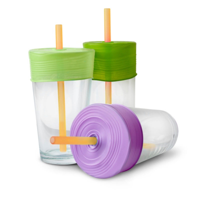 Universal Straw Tops – Lime + Green + Purple by GoSili