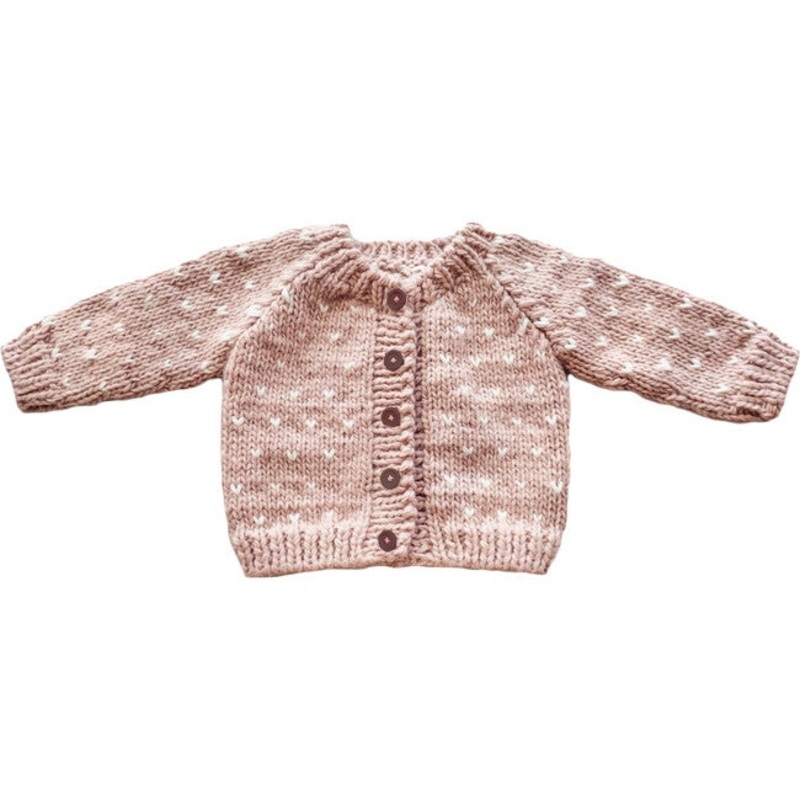 Sawyer Hand Knit Cardigan Sweater – Blush by The Blueberry Hill