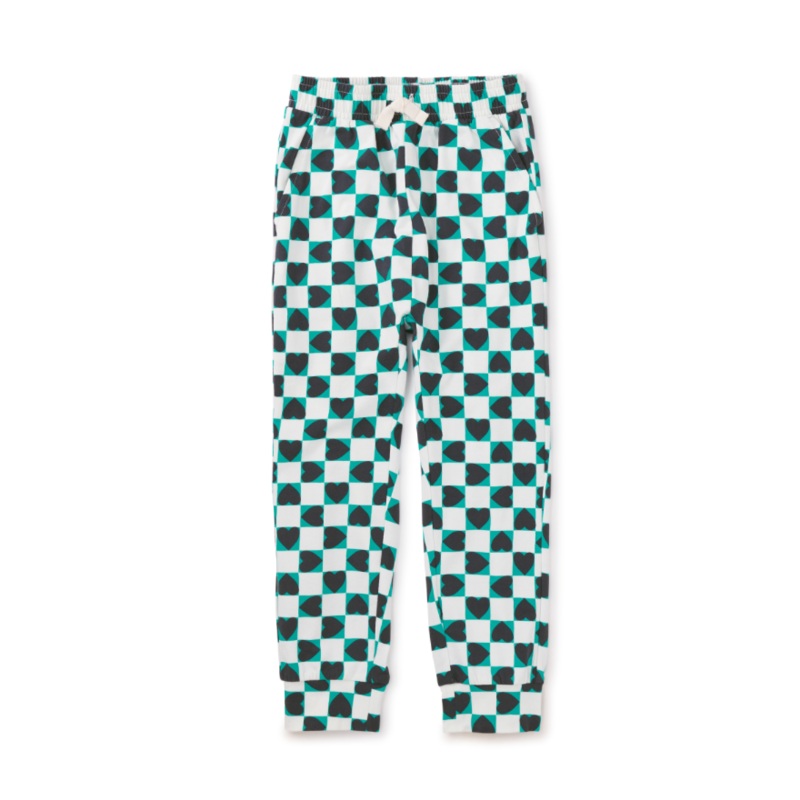 Printed Everyday Joggers – Heart Checkerboard by Tea Collection FINAL SALE