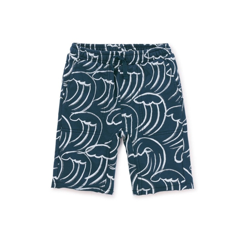 Printed Gym Shorts – Kanagawa Waves by Tea Collection FINAL SALE