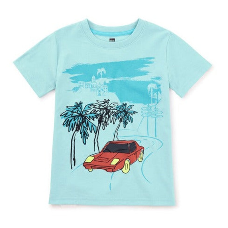 Race Car Riviera Graphic Tee – Canal Blue by Tea Collection FINAL SALE
