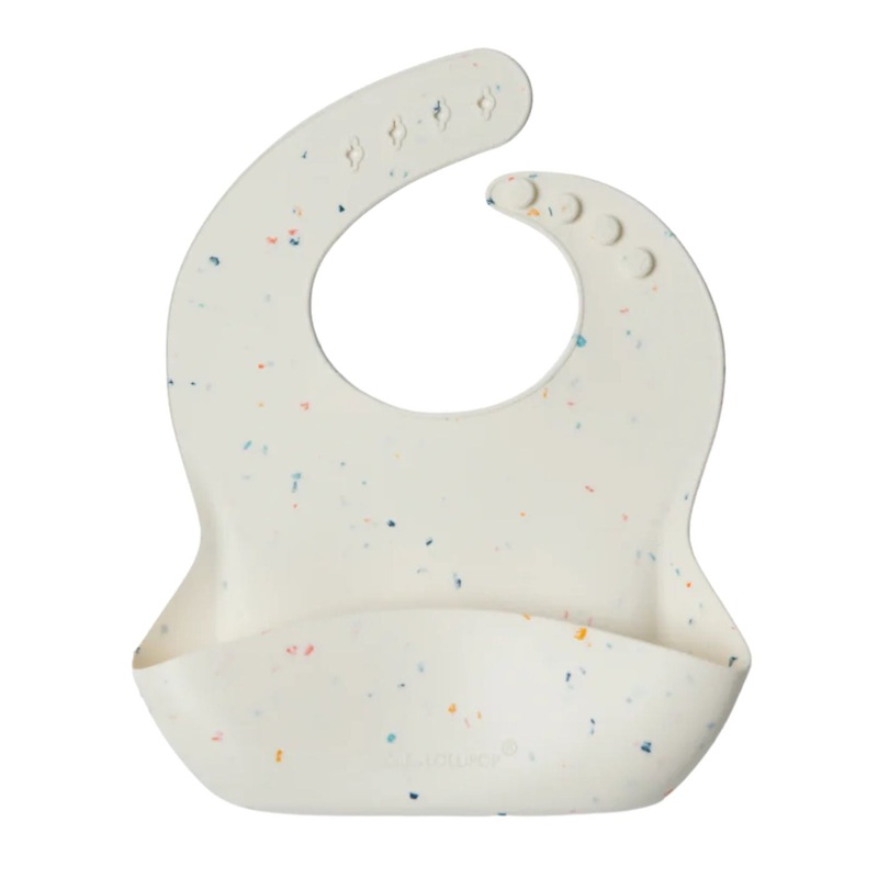 Silicone Bib – Confetti Cream by Loulou Lollipop